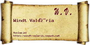 Windt Valéria névjegykártya